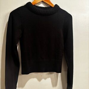 Alice + Olivia Classic Black Knit Top warm luxury neutral minimalist winter wool